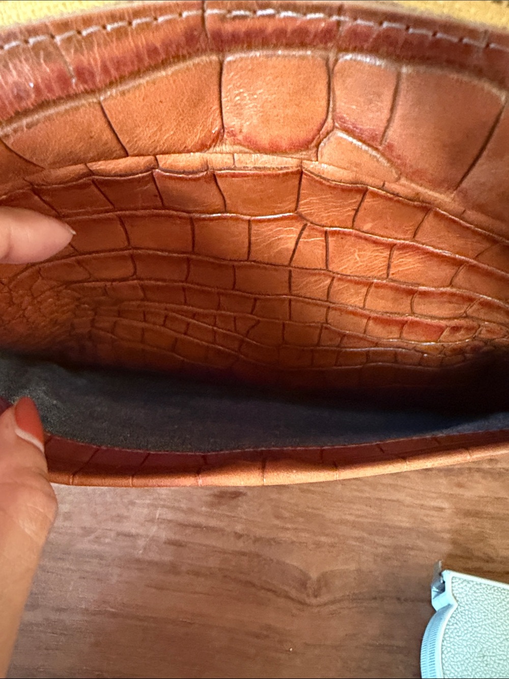 Clare V. Cuoio Croco Mirabel Crossbody Bag - Picture 3 of 6